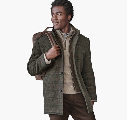 Upton Car Coat - Forest Green Plaid