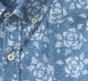 Cotton-Linen Short-Sleeve Print Shirt image number null