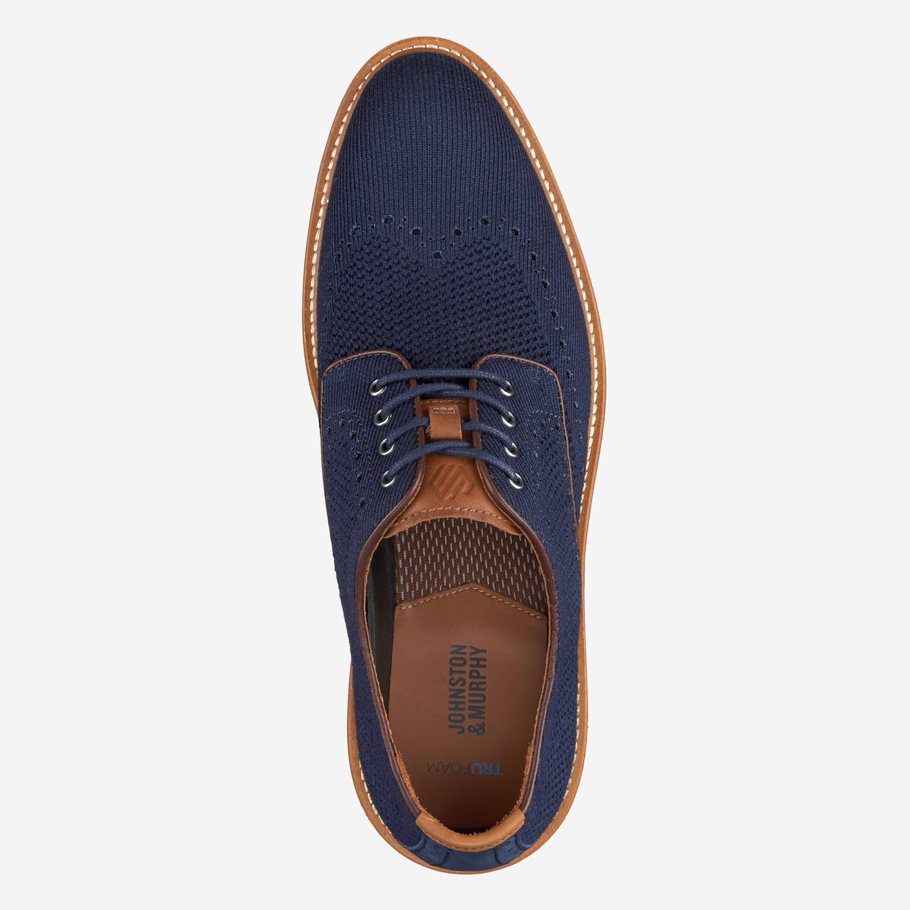 Johnston & Murphy navy blue knit wingtip shoes Johnston & Murphy Upton Knit Men main image 2