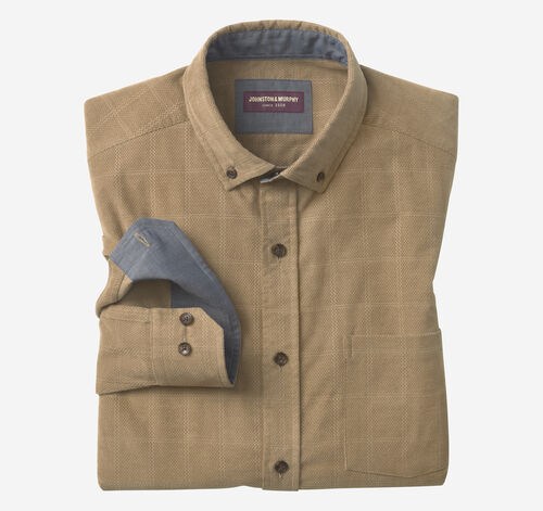 Sherwood Corduroy Shirt - Tan Plaid