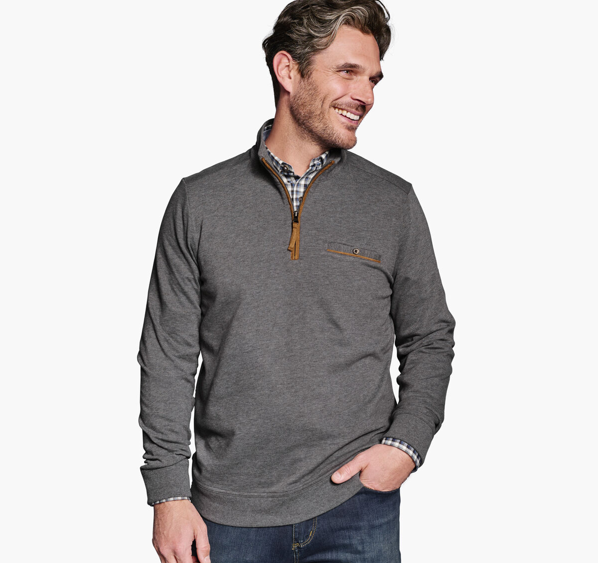Knit Quarter-Zip image number null