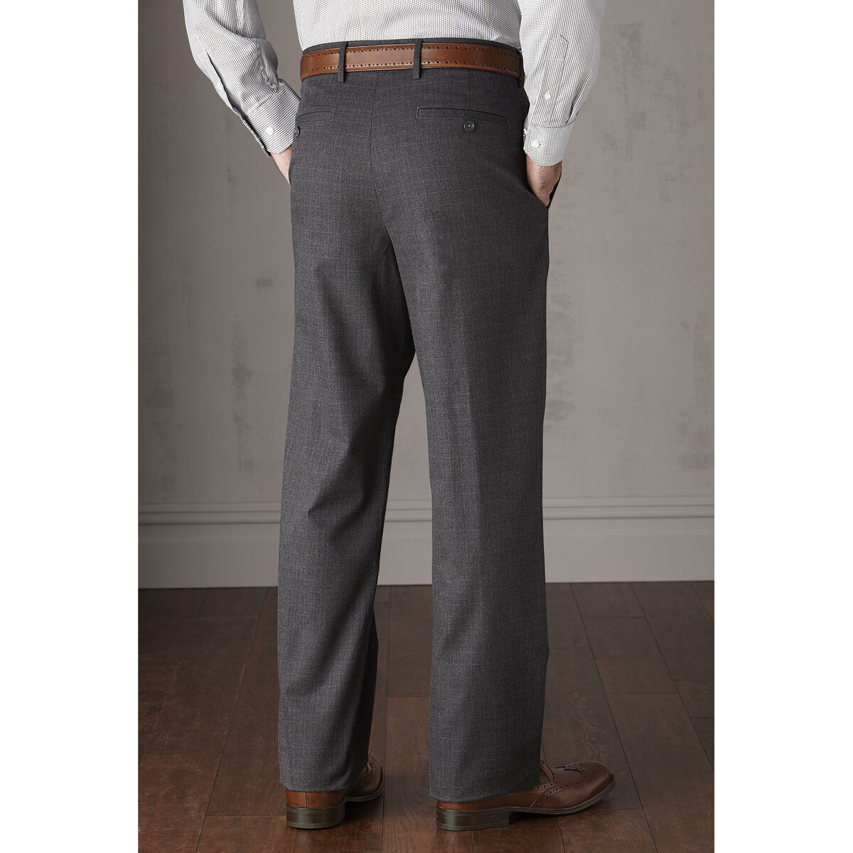 Easy-Care Supima&reg; Patterned Twill Pants&nbsp; image number null