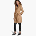 Wool-Blend Coat with Removable Knit Collar image number null