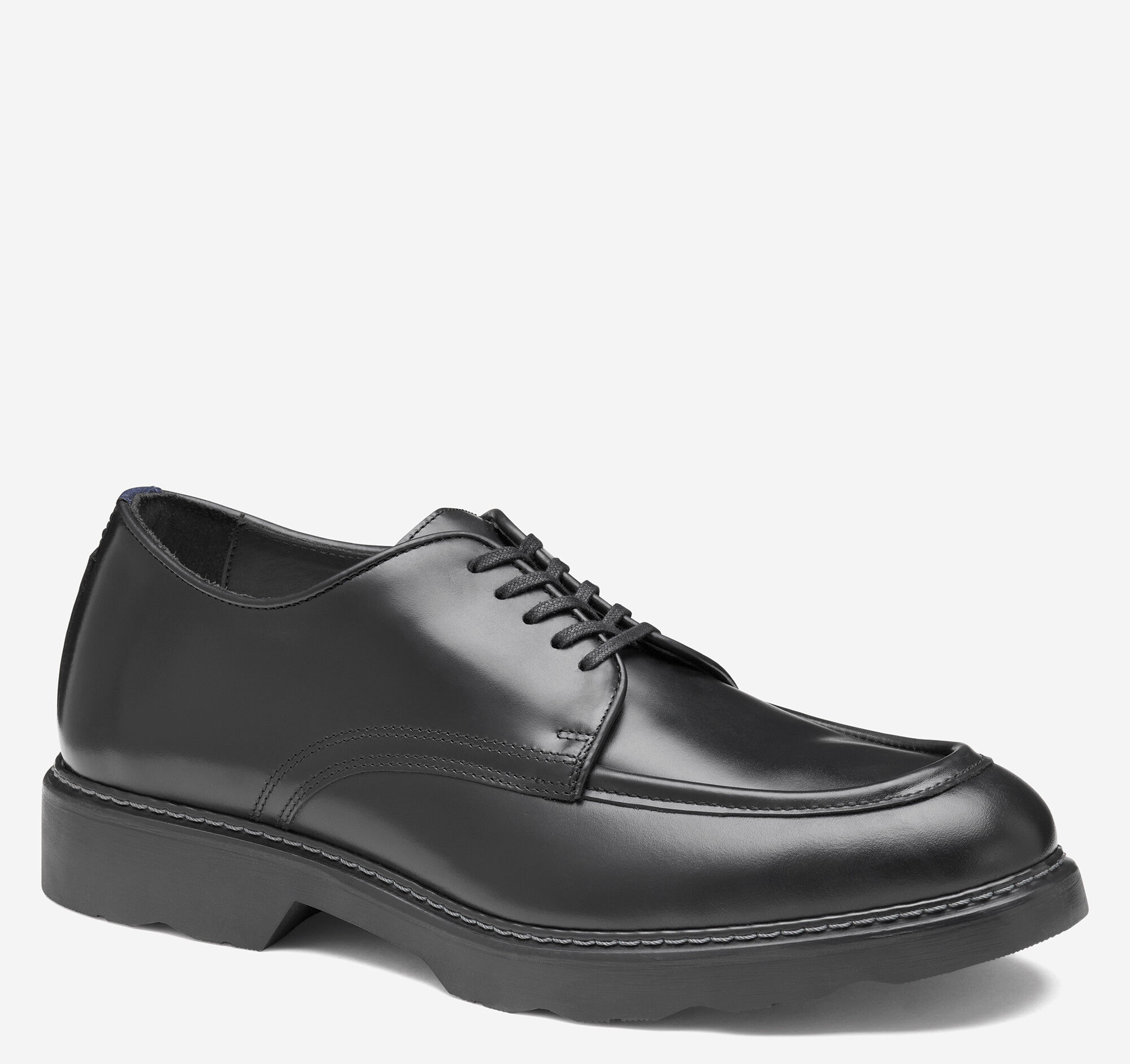 Men's Huxley Moc Toe Derby in Black European Calfskin | Johnston