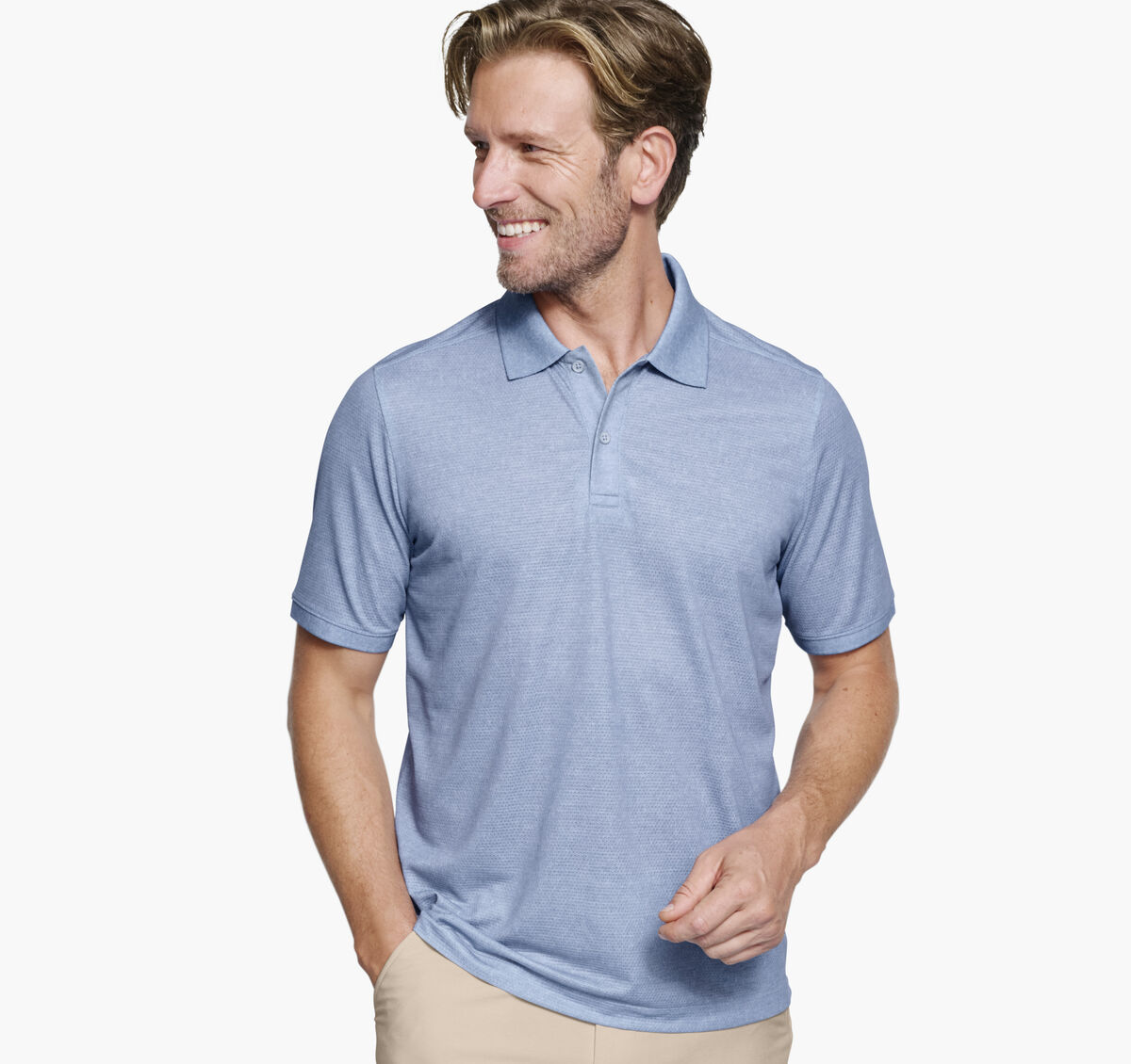 Textured Print Polo image number null