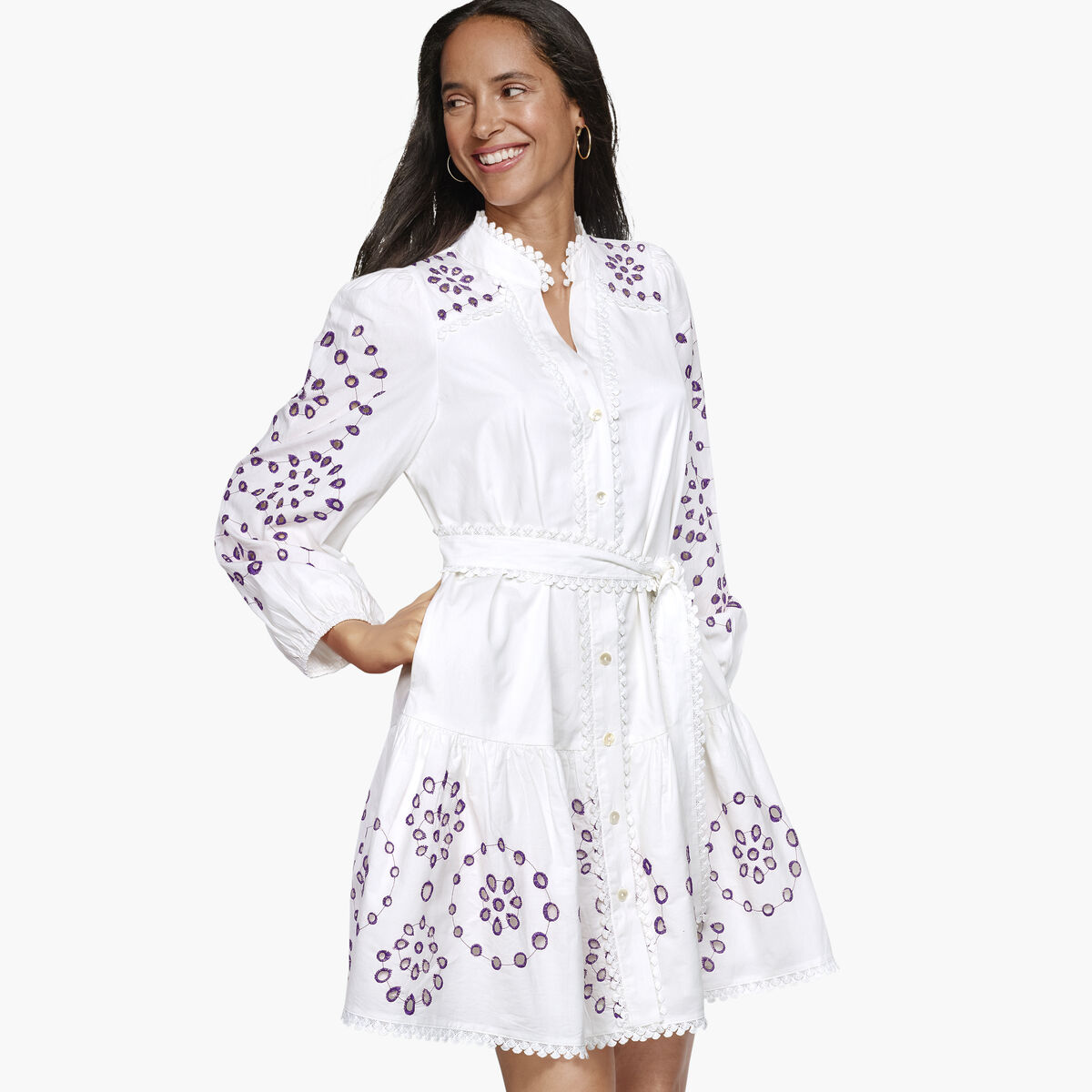 Game Day Button-Front Eyelet Dress image number null