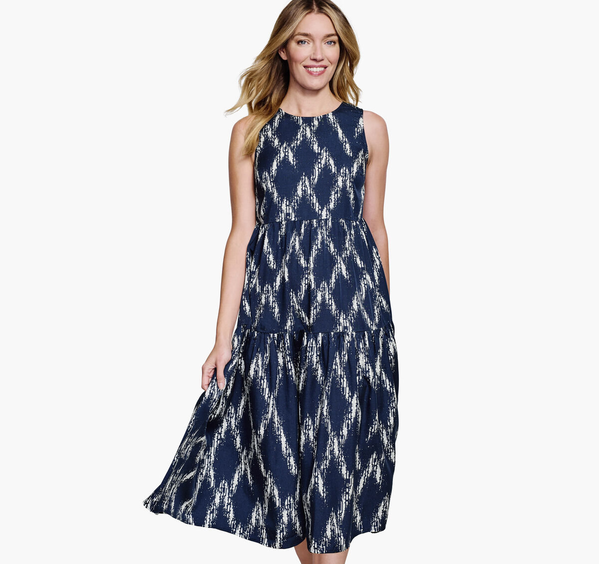 Ikat-Print Maxi Dress image number null
