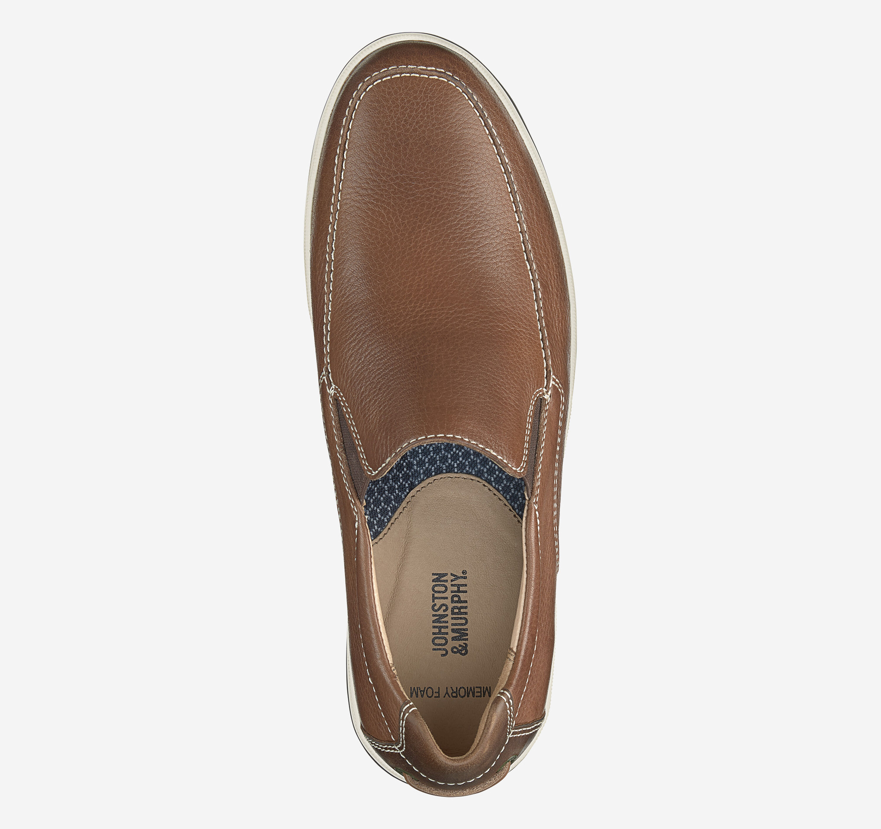 Men\'s 9.5 JOHNSTON & MURPHY Bowling Moc Venetian Beige Embossed Nubuck Loafers Johnston & Murphy Court Venetian Loafer (Men) - Beige Perfed  main image 3