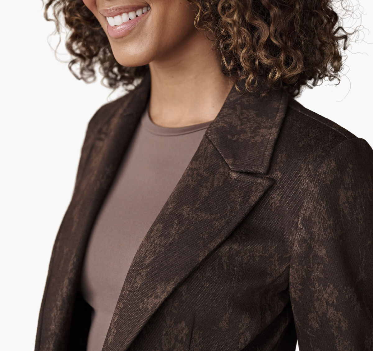 Open-Front Knit Blazer image number null