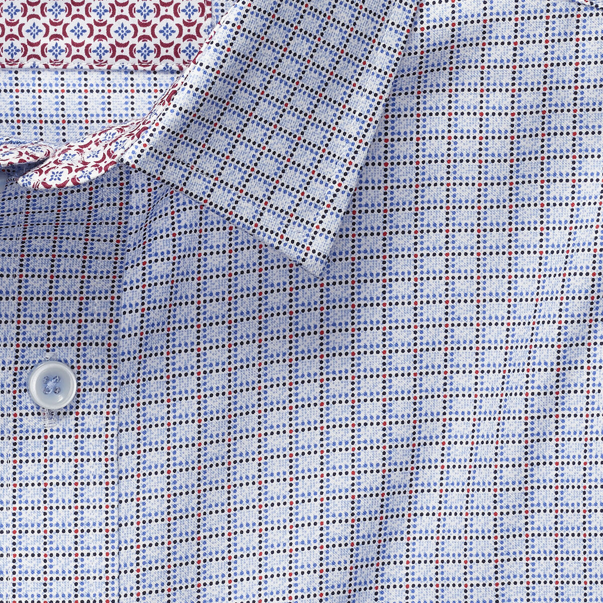 Pindot Grid Print Shirt image number null