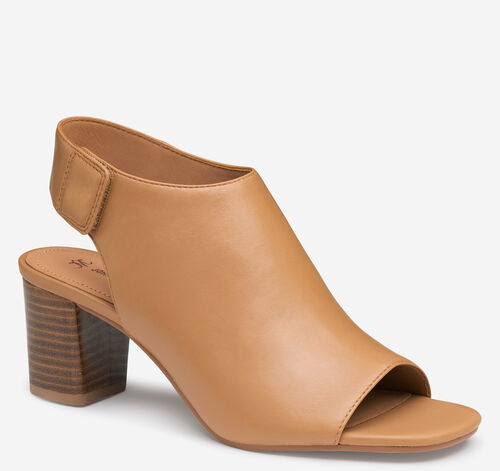 Evelyn Open-Toe Bootie - Tan Glove Leather