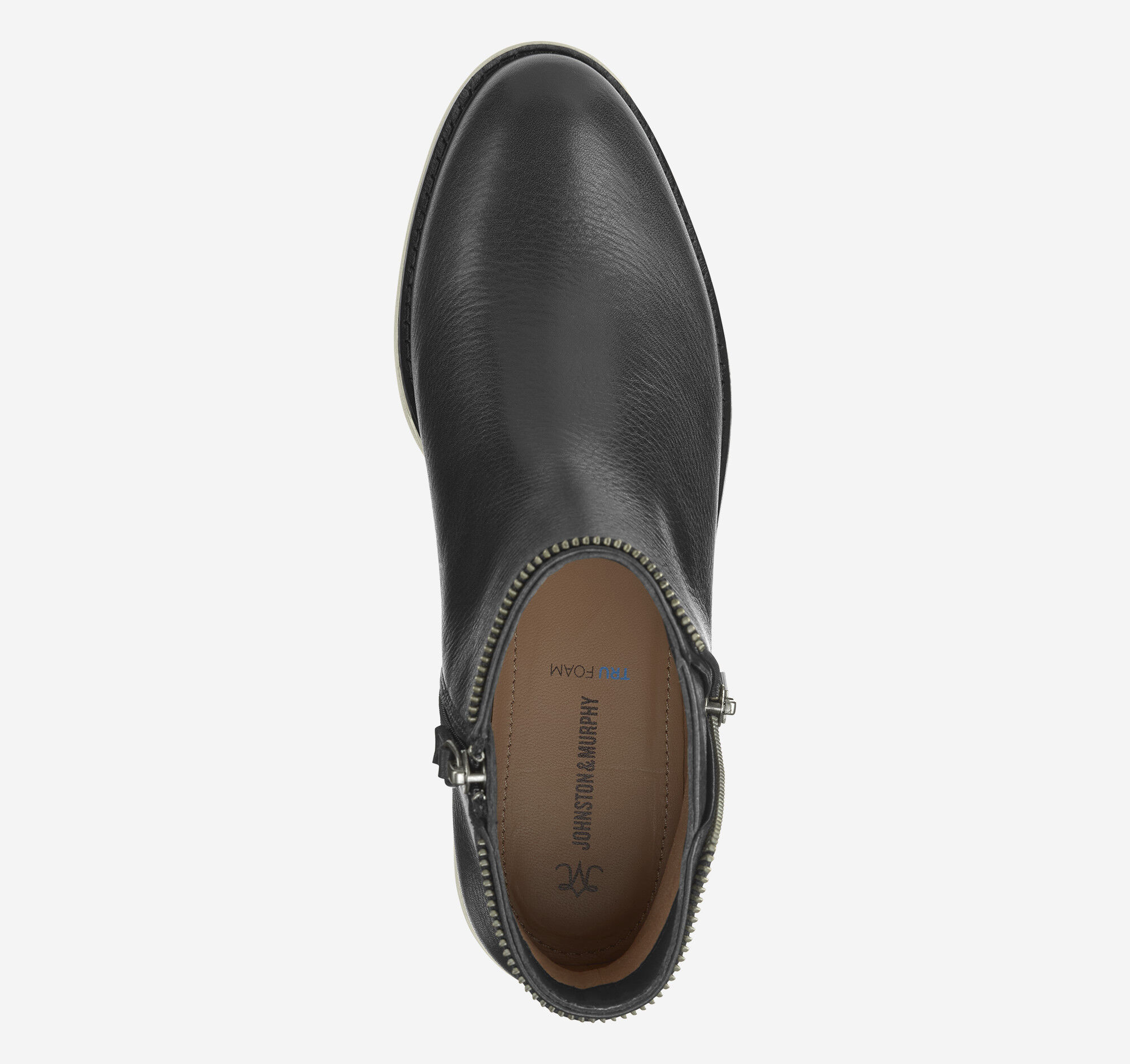 Women's Mitzi Zipper Bootie in Black Calfskin | Johnston & Murphy