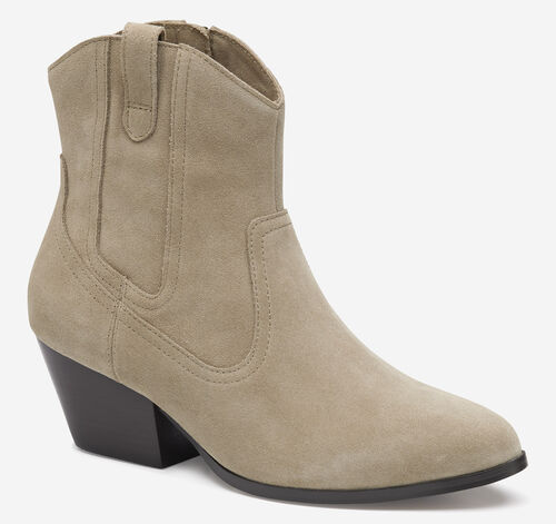 Tristen Western Bootie - Taupe Waterproof Suede