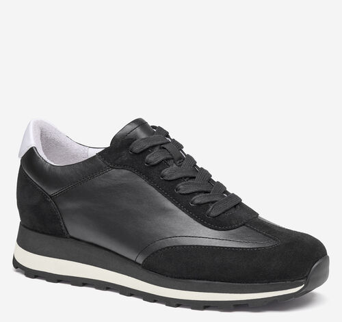 Piper T-Toe Lace-Up - Black Nappa Leather/Suede
