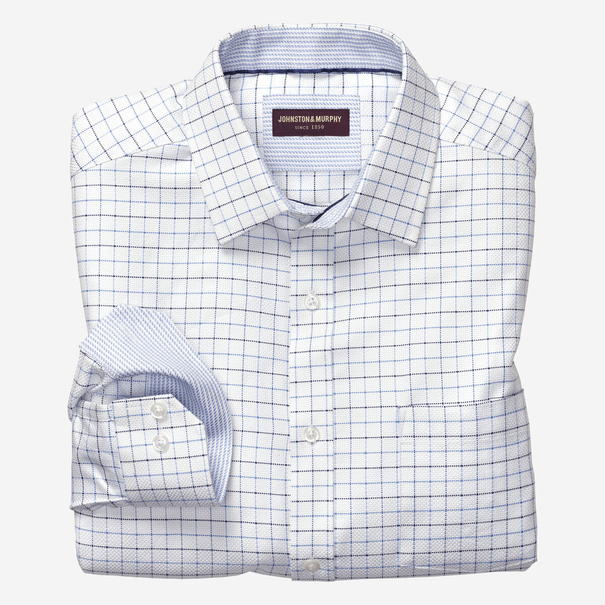 Dotted Windowpane Dress Shirt image number null