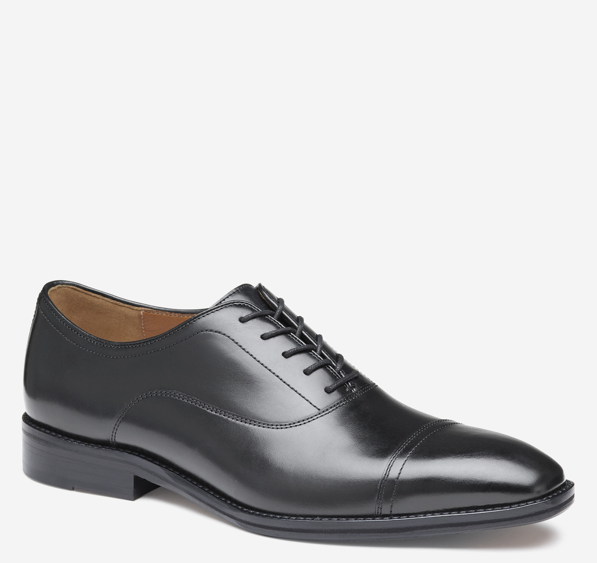 Men's Sullivan Cap Toe in Black Italian Calfskin | Johnston Men's Sullivan Cap Toe in Black Italian Calfskin | Johnston