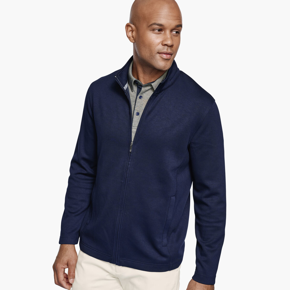 Solid Full-Zip Knit Jacket image number null