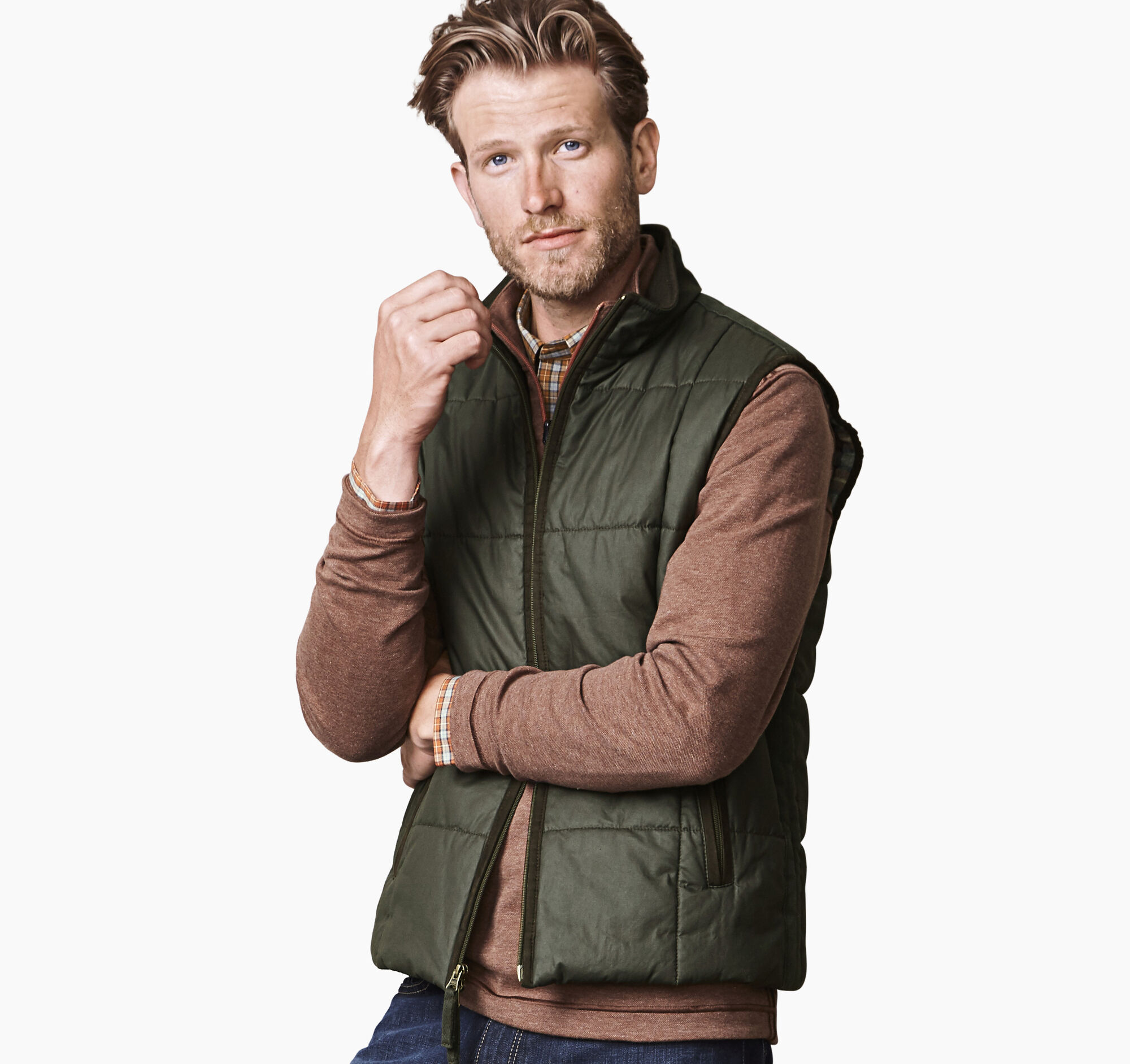 Waxed Cotton Vest Johnston & Murphy