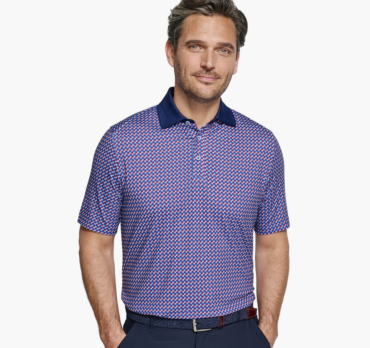 XC4&reg; Performance Solid-Collar Print Polos + Cool Degree&trade; image number null