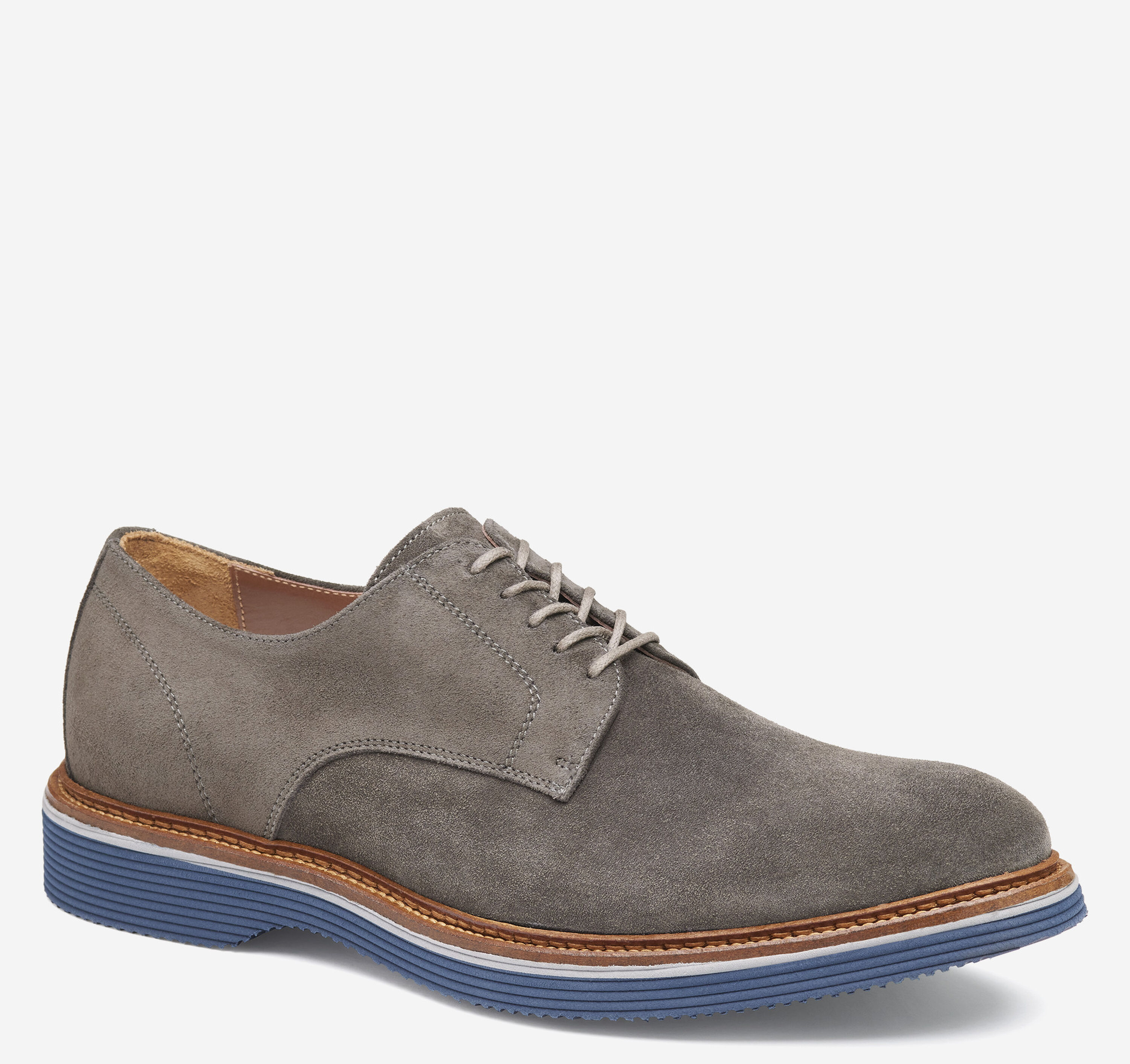 Johnston & Murphy Chambliss Plain Toe Derby Oxford Shoes Gray Suede Mens US 10.5 Men main image 3