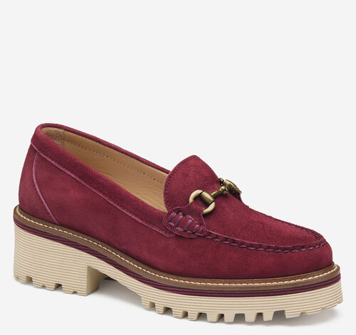 Emmalynn Bit Loafer - Red Kid Suede