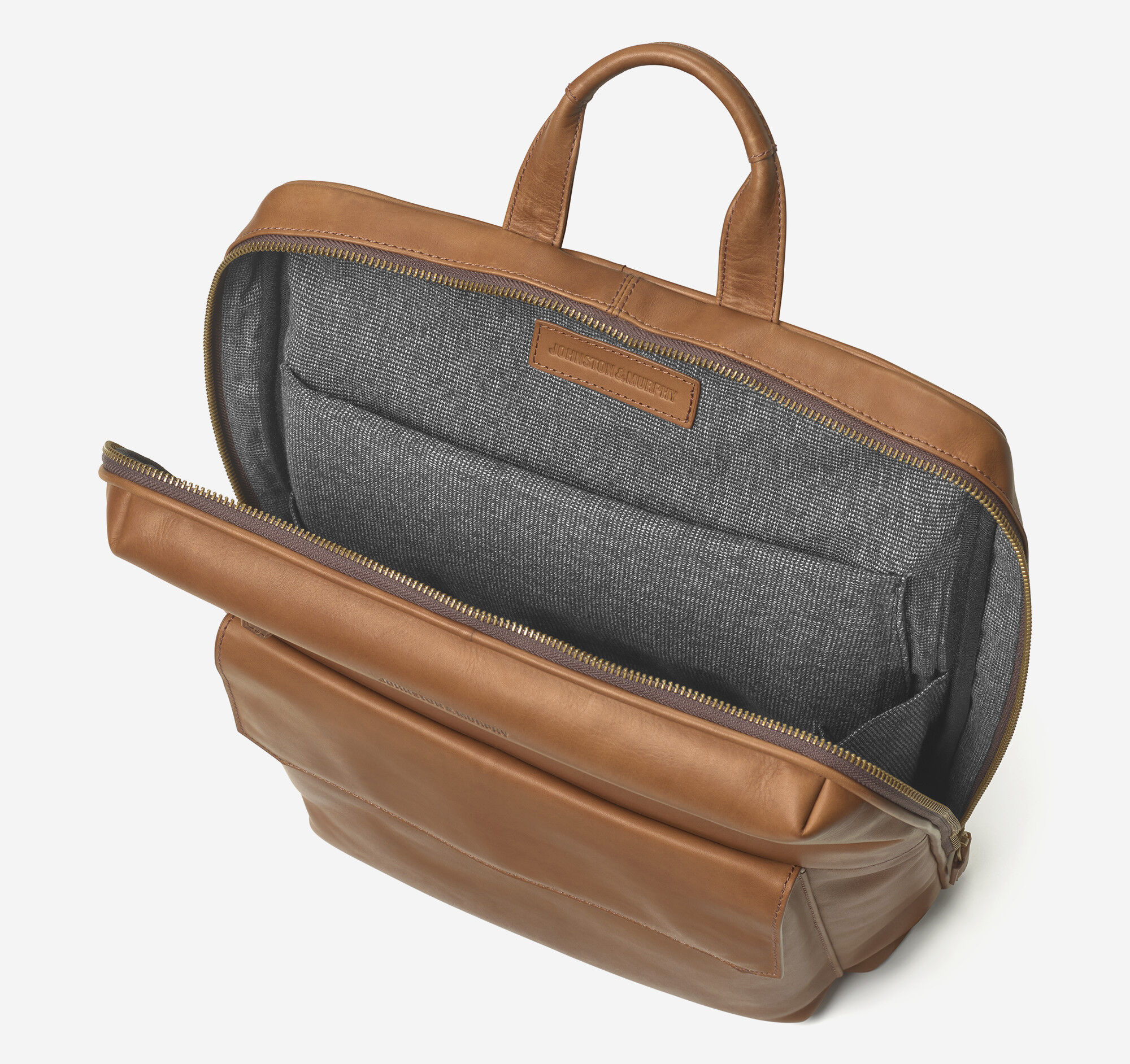 Men's Rhodes Commuter Backpack in Tan Full Grain | Johnston & Murphy