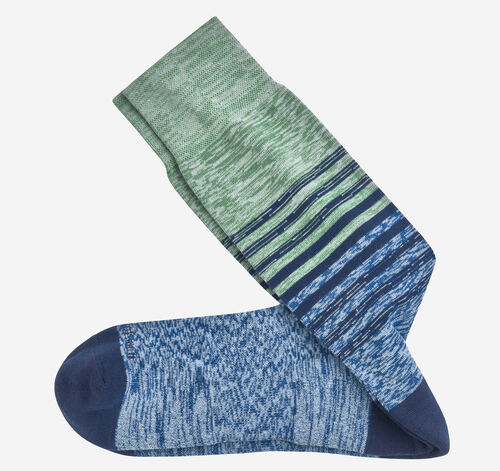 Space-Dyed Stripe Socks - Mint Green