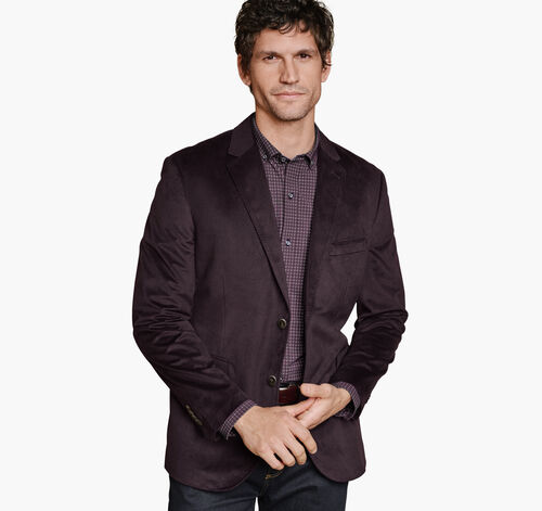 Printed Plush 175th Anniversary Blazer - Burgundy