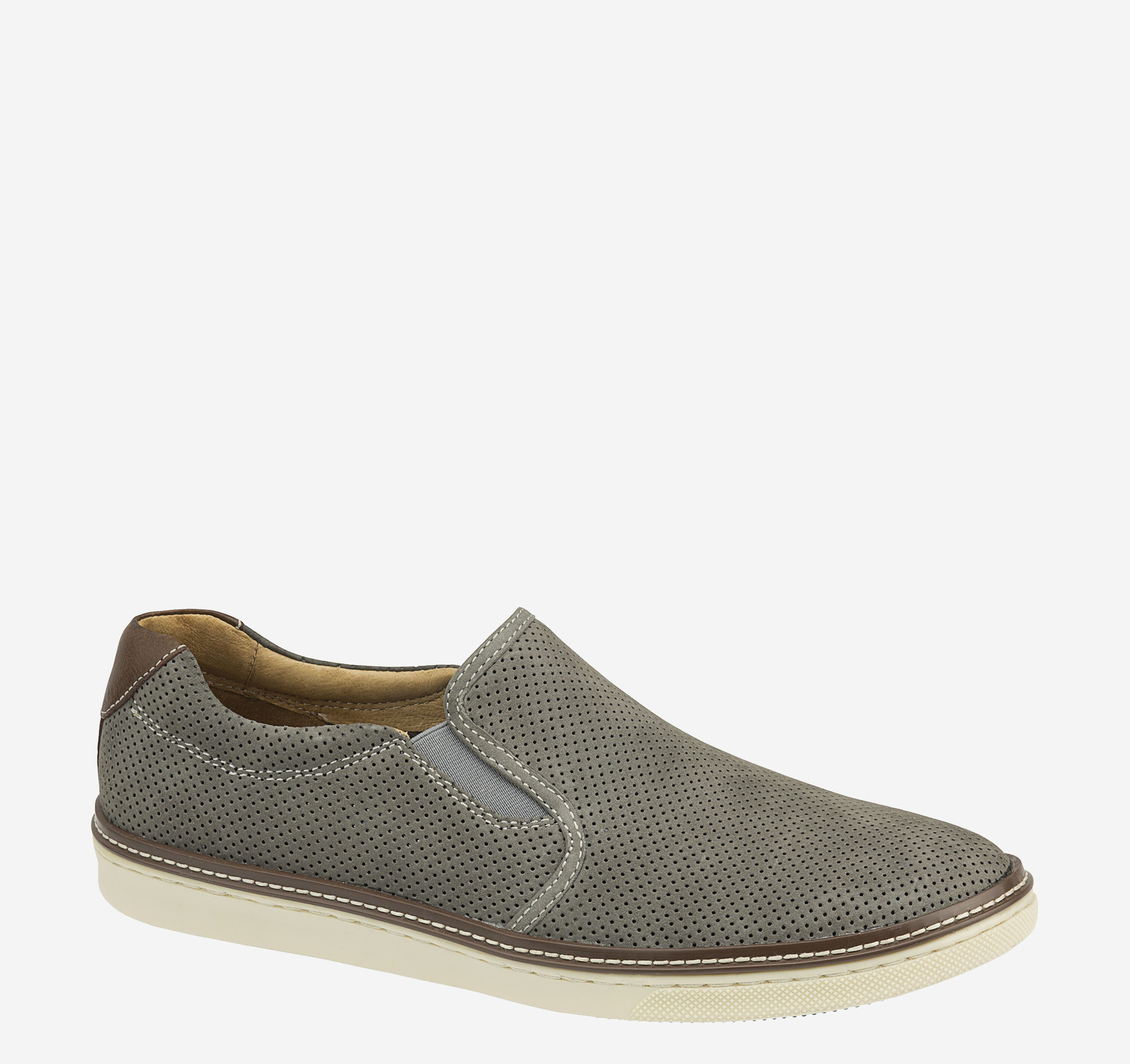 JOHNSTON MURPHY 251382 PF50 MCGUFFEY WOVEN SLIP ON MEN\'S SHOES 8 M TAN LEATHER Johnston & Murphy McGuffey Woven Slip On - FREE Shipping  main image 3