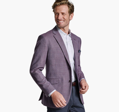 Townsend Dress Blazer - Berry Windowpane Plaid