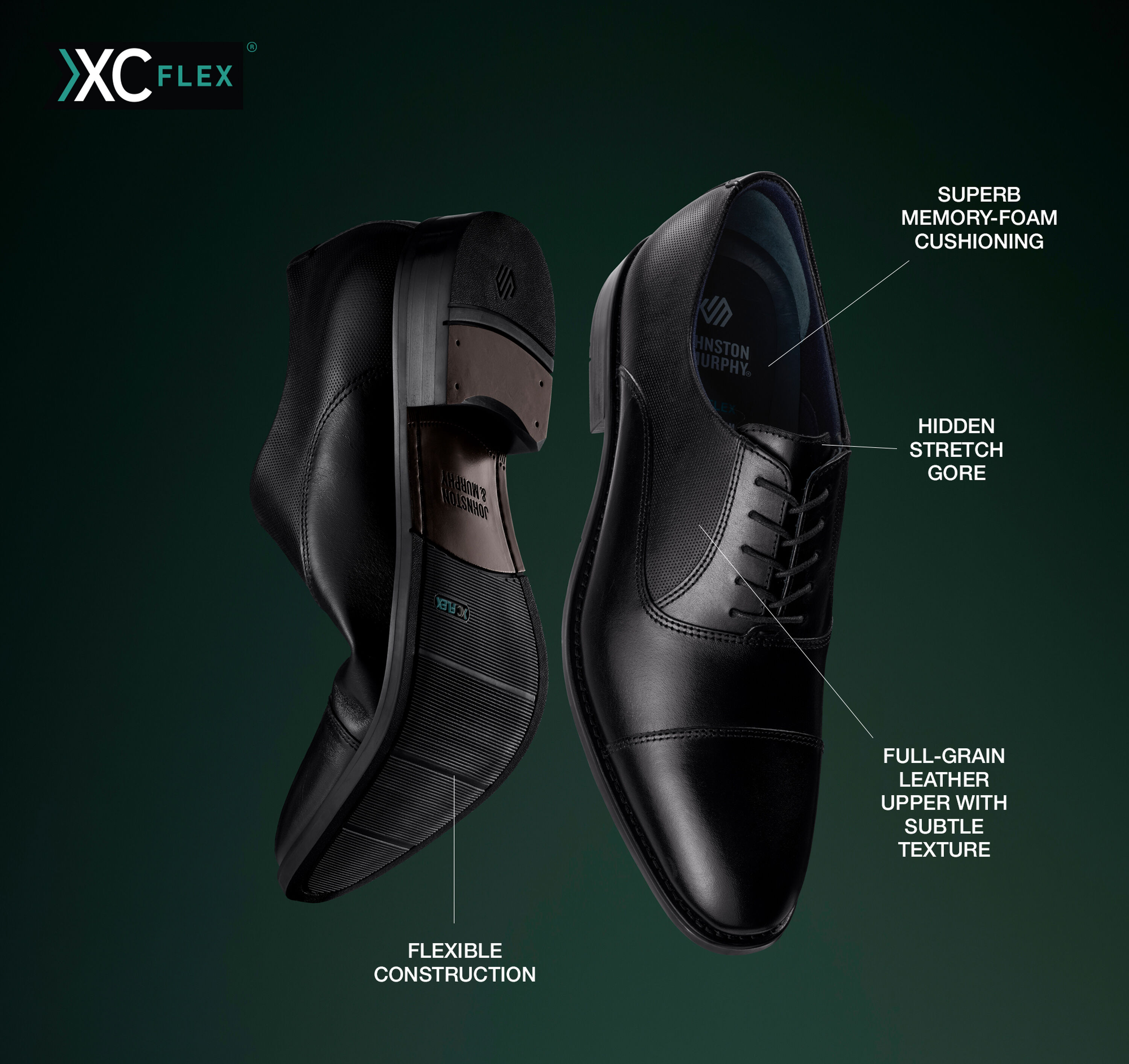 JUMP NEWYORK Landry Black Medallion Toe Dress Shoe Medallion Toe Oxford- Black | Lethato main image 2