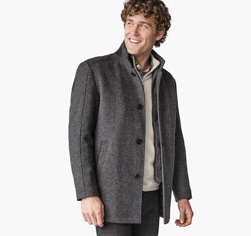 Upton Car Coat - Charcoal Mini Check