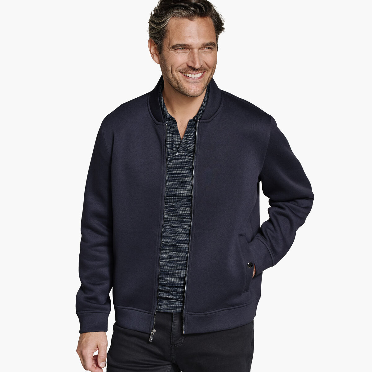 Knit Bomber Jacket image number null