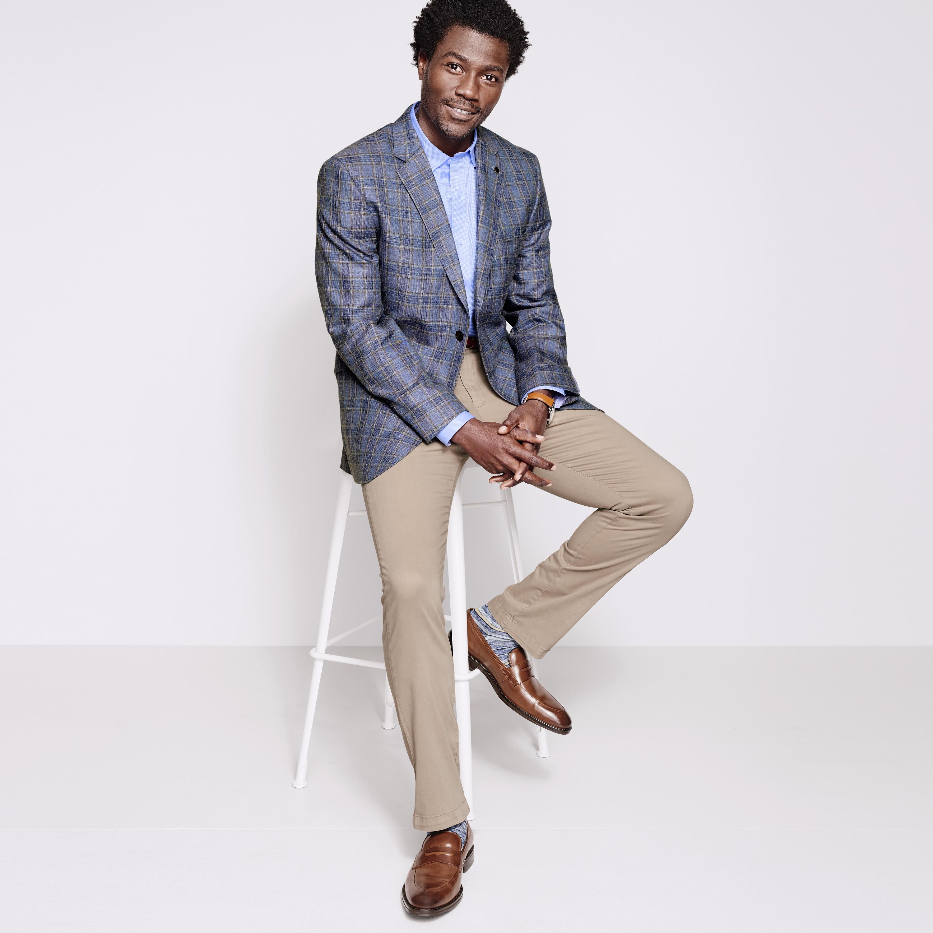 Blazer Raf Simons Bleu Marine Léger - Motif Plaid Subtil - Taille M - Occasion Très Bon état