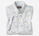 Cotton-Linen Short-Sleeve Print Shirt image number null
