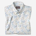 Cotton-Linen Short-Sleeve Print Shirt image number null