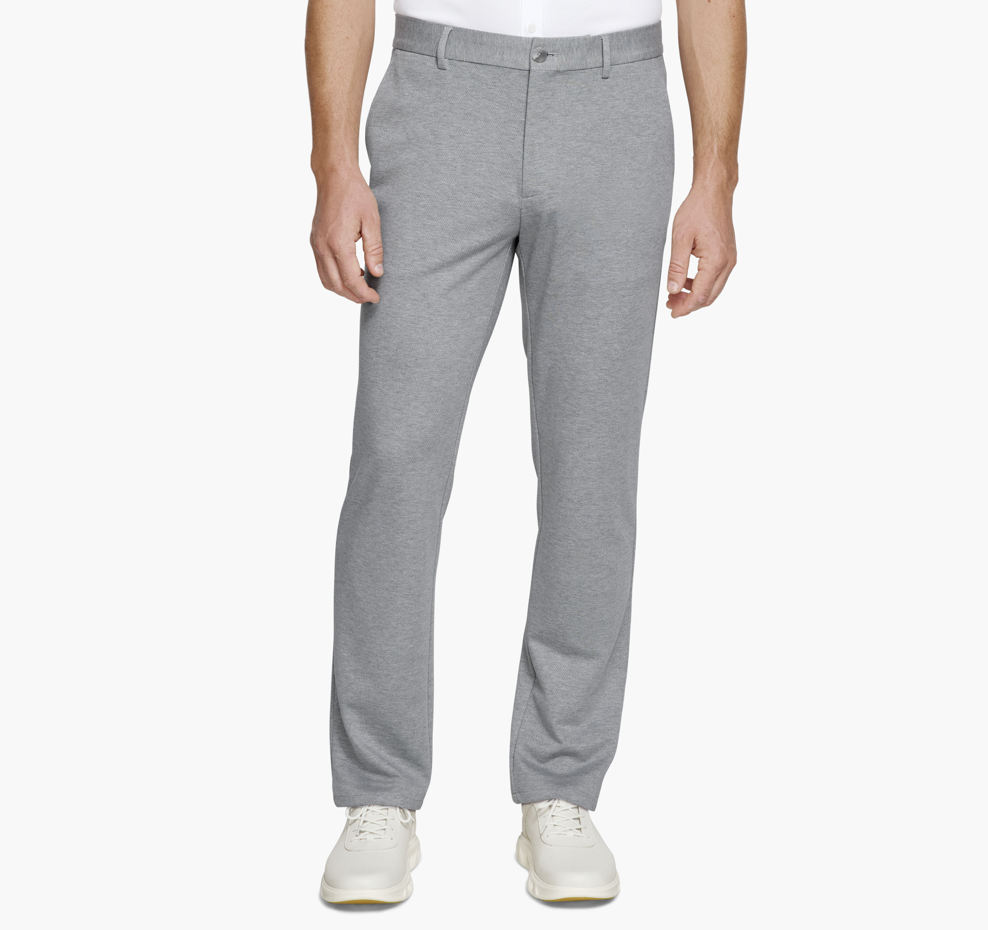 Men's XC Flex® Knit Pants in Gray Twill | Johnston & Murphy