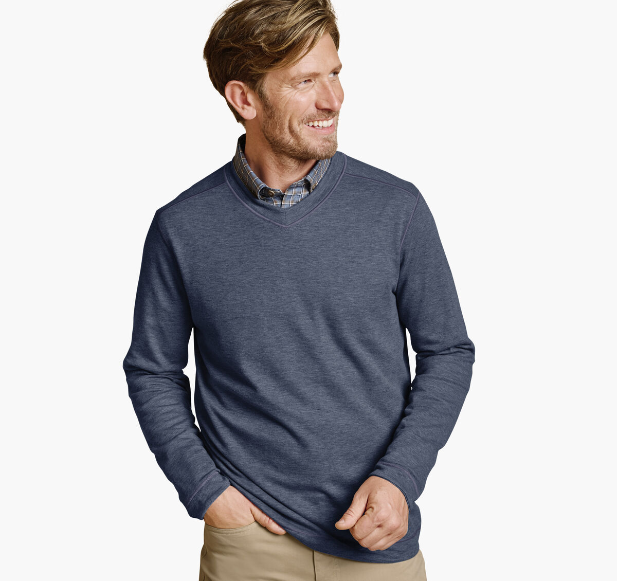 Icon Reversible V-Neck Pullover image number null