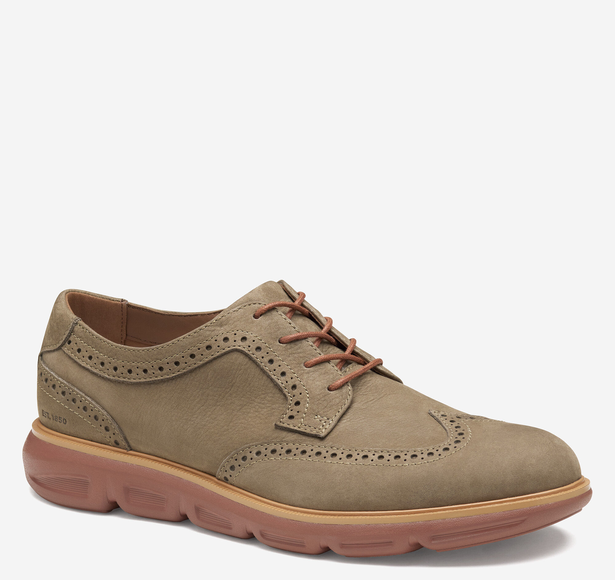 Men's Larkin Wingtip in Taupe Nubuck | Johnston & Murphy