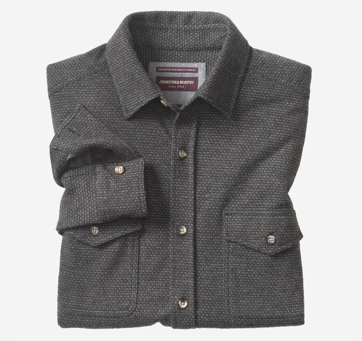 Brushed Button-Front Knit Shirt image number null