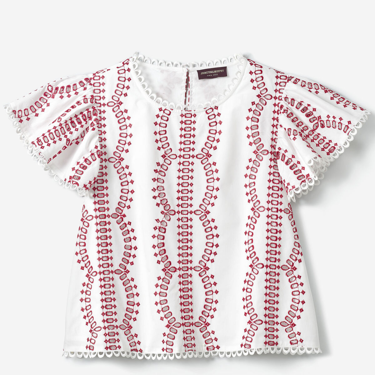 Game Day Eyelet Flutter Sleeve Top image number null