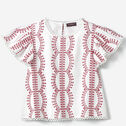 Game Day Eyelet Flutter Sleeve Top image number null