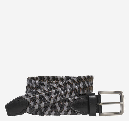 Woven Stretch-Leather Belt