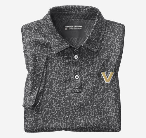 Collegiate XC+&shy;&trade; Multi Sport Print Polo - Vanderbilt University - Black
