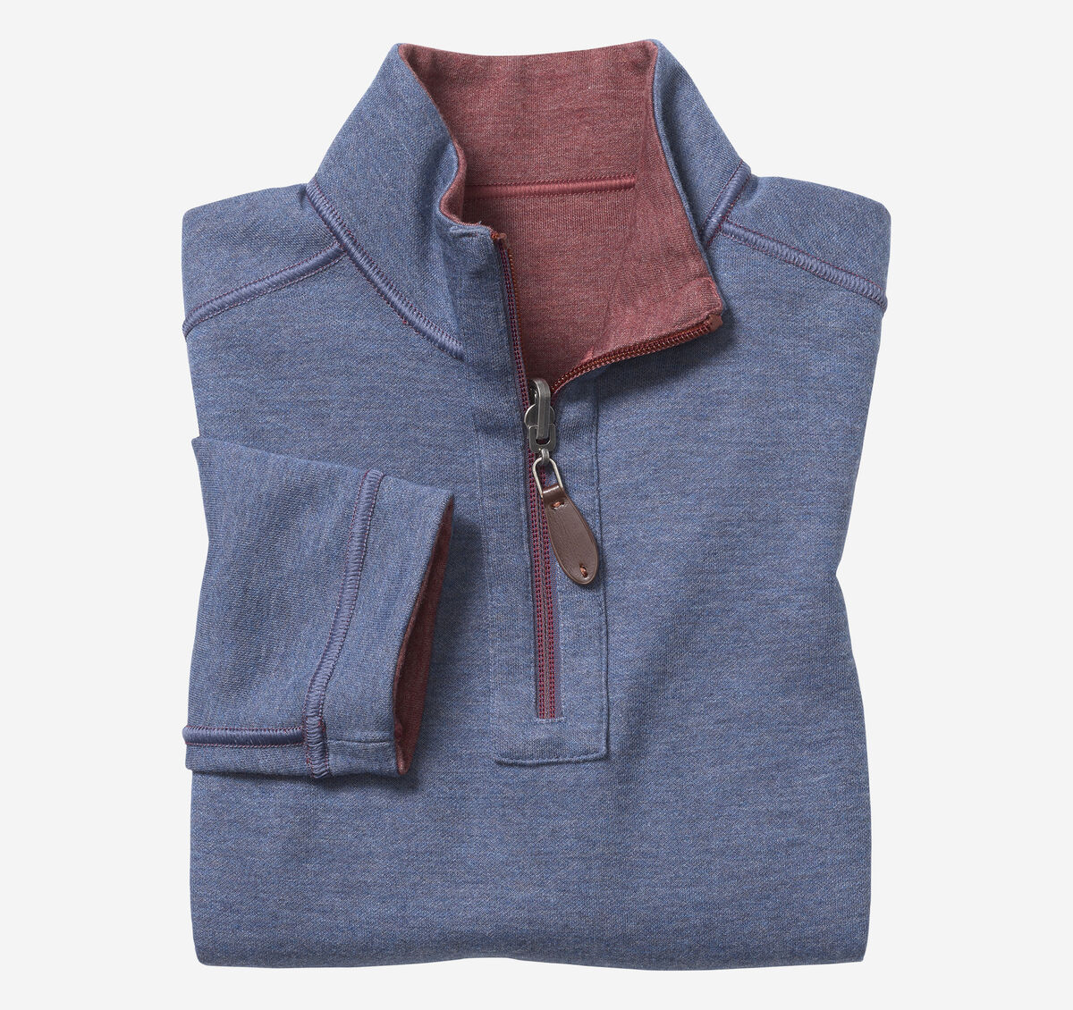 Boys Reversible Solid Quarter Zip image number null