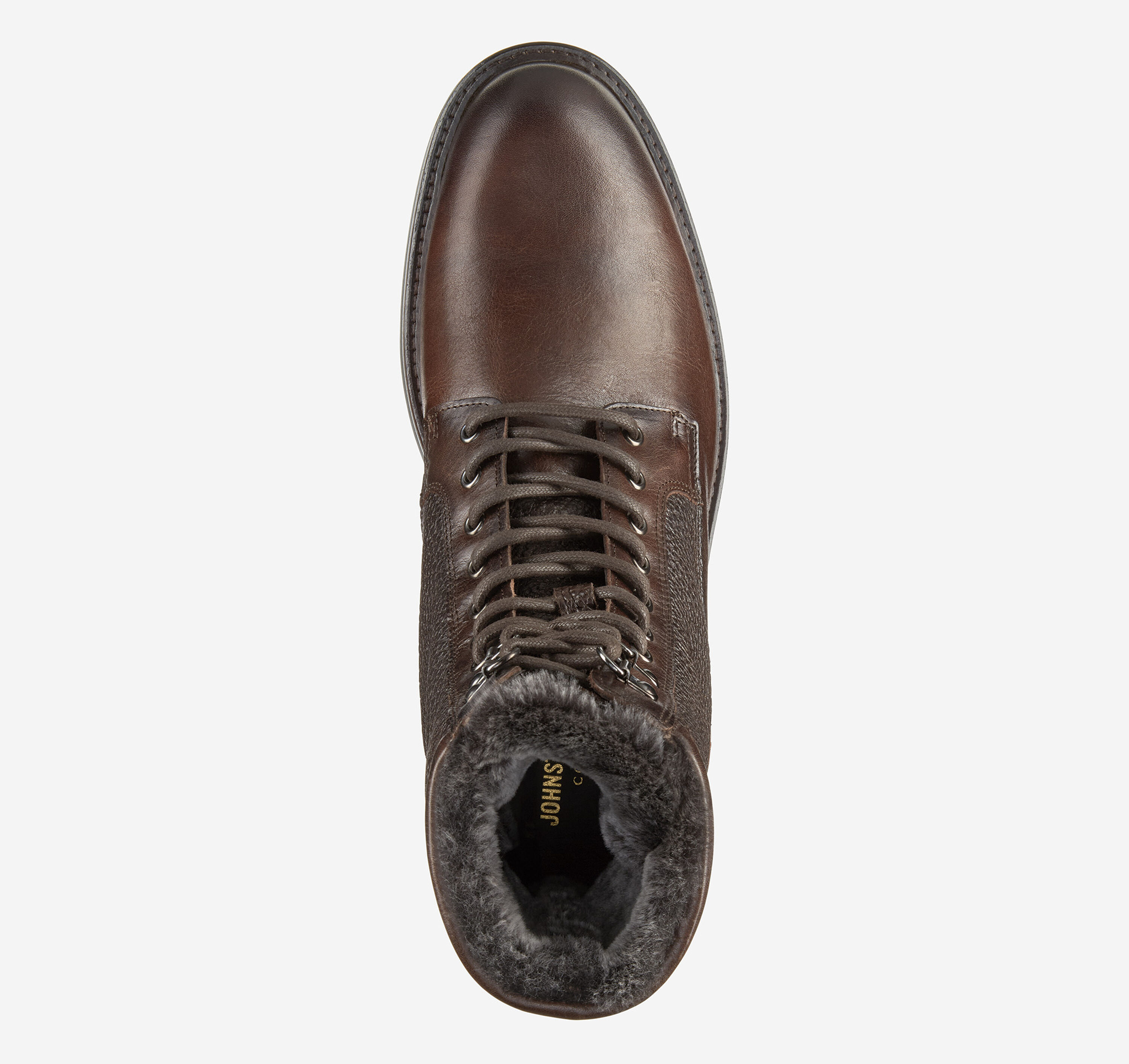 Johnston & Murphy Collection Latham Plain Toe Shearling Boots Men's Boots Dark Brown European Calfskin/Shearling : 9 M, Leather Johnston & Murphy Collection Latham Plain Toe Shearling Boots Men's Boots Dark Brown European Calfskin/Shearling : 9 M, Leather