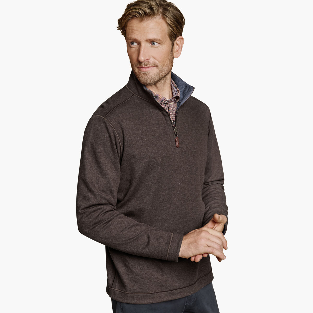 Icon Reversible Solid Quarter-Zip image number null