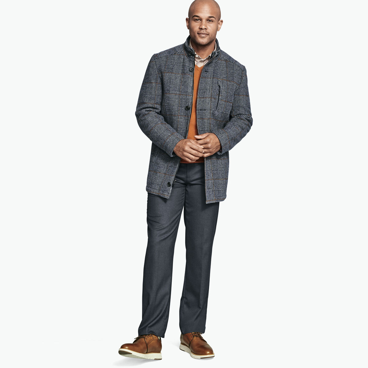 Plaid Wool Coat image number null