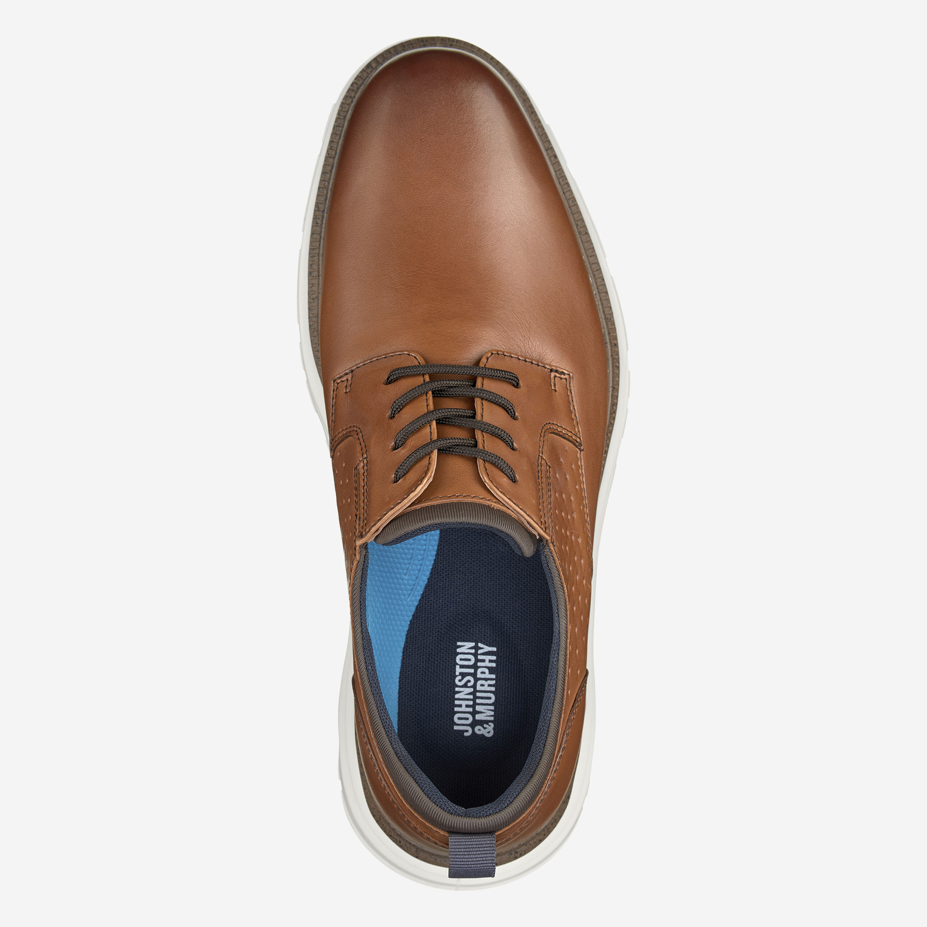 Johnston & Murphy Brown Leather Derbys with White Sole Men main image 3