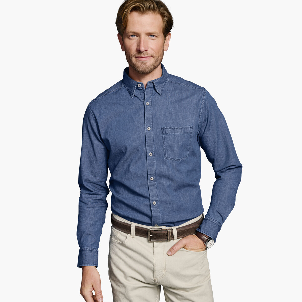 Washed Denim Shirt image number null